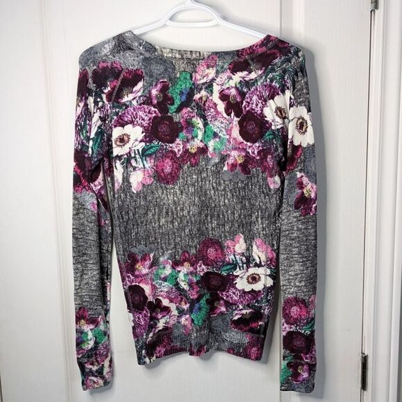 LEO & UGO purple floral shirt rayon nylon Small @i - Picture 7 of 13